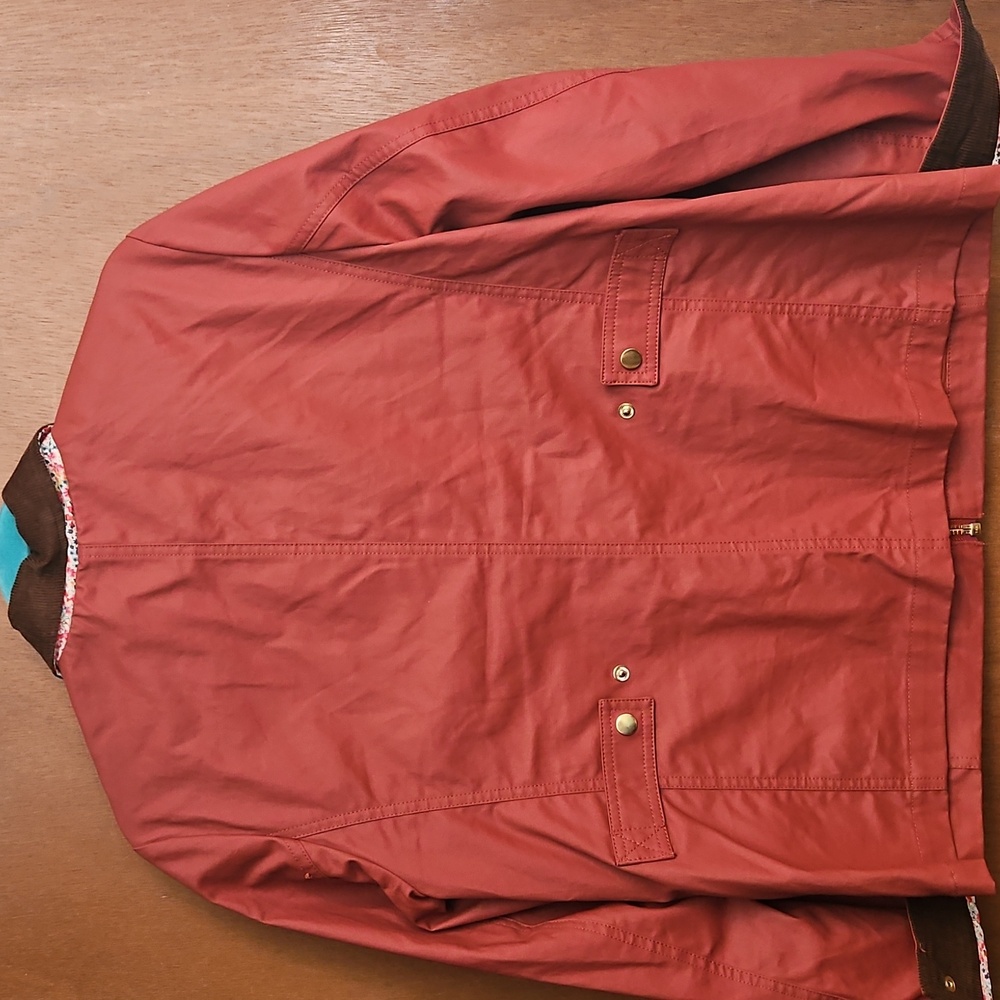 J. Crew Terra Cotta Barn Jacket Liberty Print Sz Medium - Picture 4 of 4